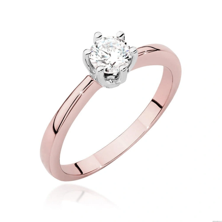 Pierścionek W482 Diament 0,40ct różowe złoto