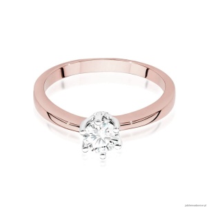 Pierścionek W482 Diament 0,40ct różowe złoto