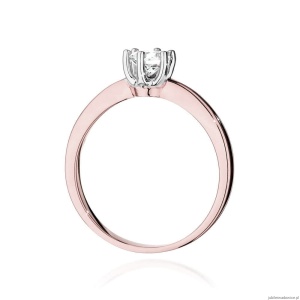 Pierścionek W482 Diament 0,40ct różowe złoto