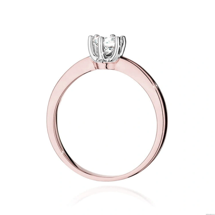 Pierścionek W482 Diament 0,40ct różowe złoto
