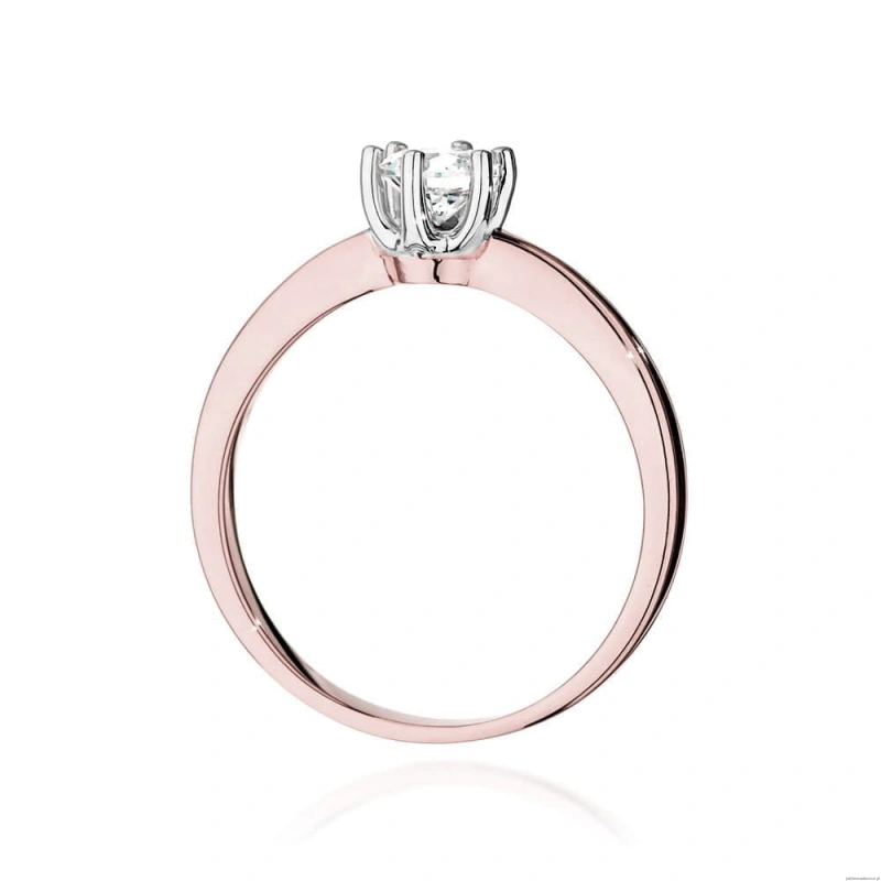 Pierścionek W482 Diament 0,40ct różowe złoto