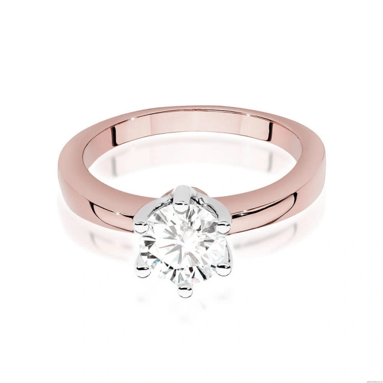 Pierścionek W482 Diament 0,70ct różowe złoto