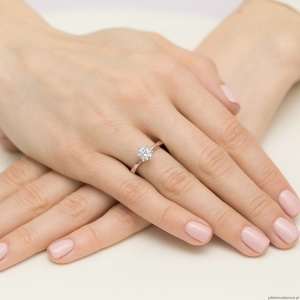Pierścionek W482 Diament 0,70ct różowe złoto