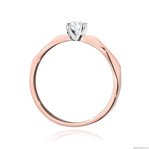Pierścionek W484 Diament 0,15ct różowe złoto