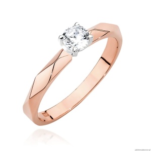 Pierścionek W484 Diament 0,20ct różowe złoto