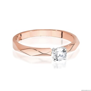 Pierścionek W484 Diament 0,20ct różowe złoto