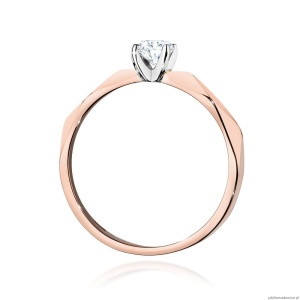 Pierścionek W484 Diament 0,20ct różowe złoto