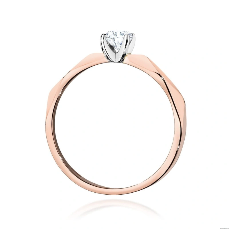 Pierścionek W484 Diament 0,20ct różowe złoto