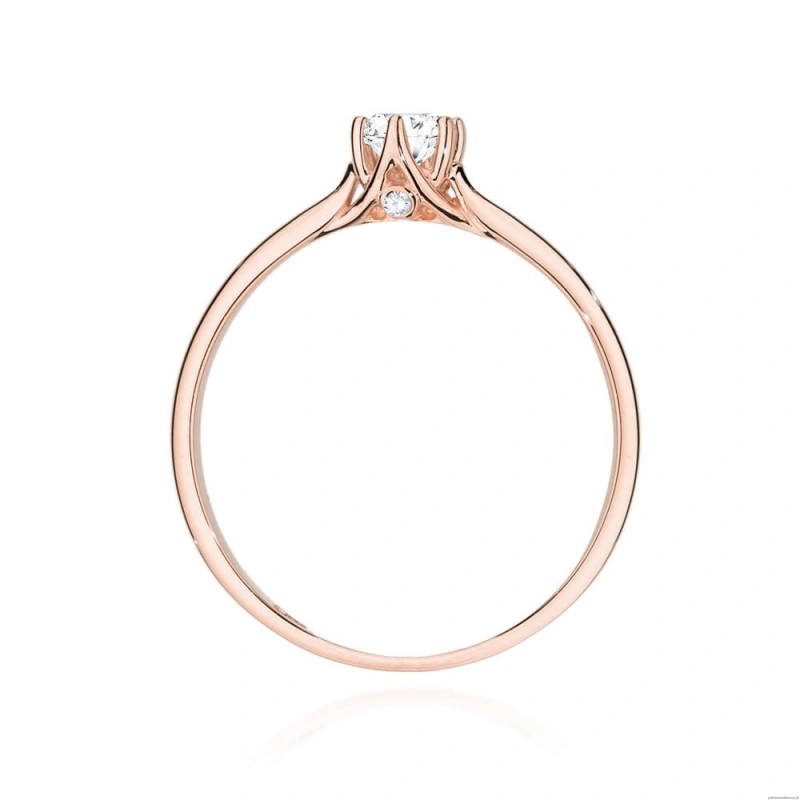 Pierścionek W499 Diament 0,20ct różowe złoto