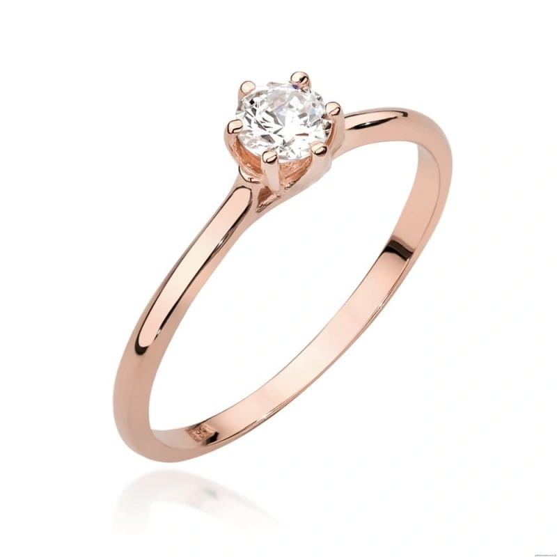 Pierścionek W499 Diament 0,25ct różowe złoto