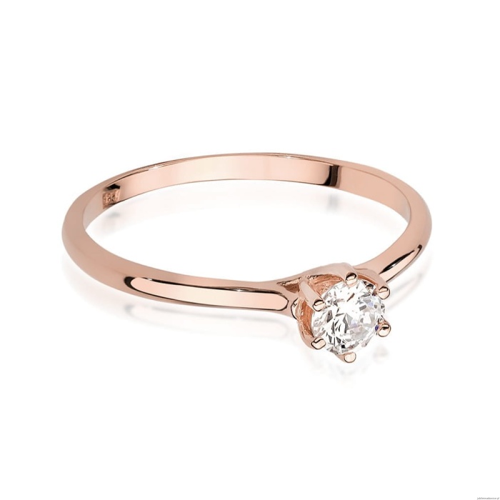 Pierścionek W499 Diament 0,25ct różowe złoto