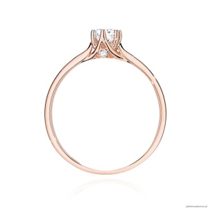 Pierścionek W499 Diament 0,25ct różowe złoto