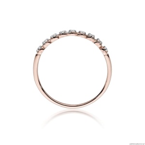 Pierścionek W504 z diamentami różowe złoto