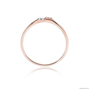 Pierścionek W505 z diamentami różowe złoto