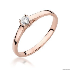 Pierścionek W506 Diament 0,12ct różowe złoto