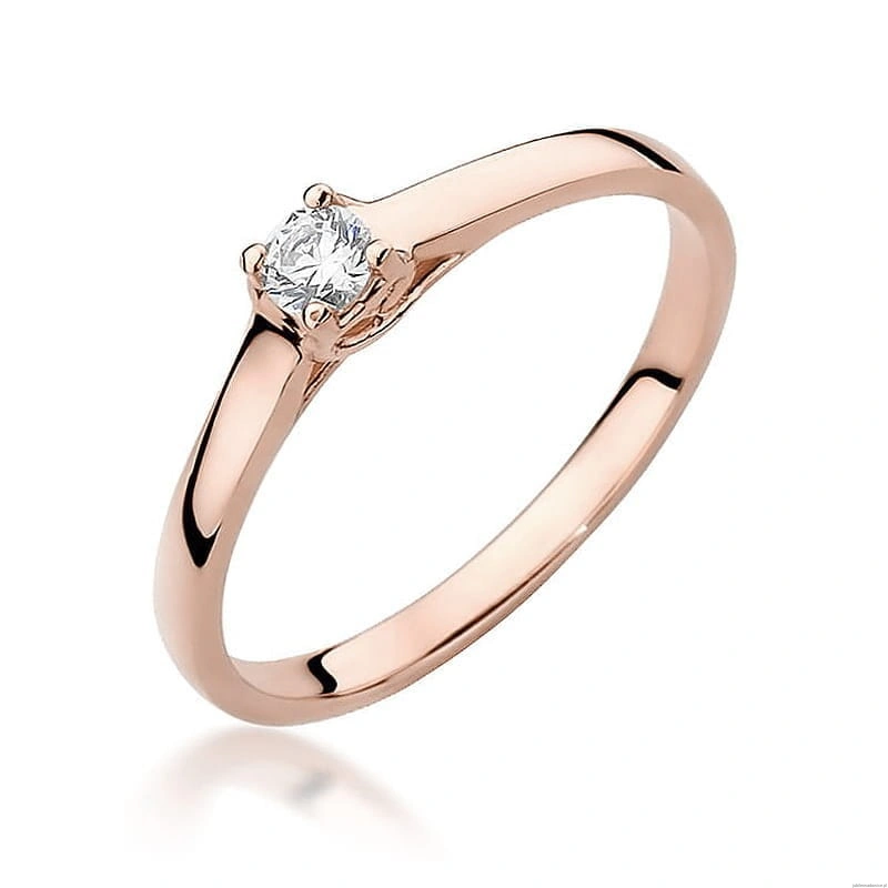 Pierścionek W506 Diament 0,12ct różowe złoto
