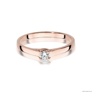 Pierścionek W506 Diament 0,12ct różowe złoto