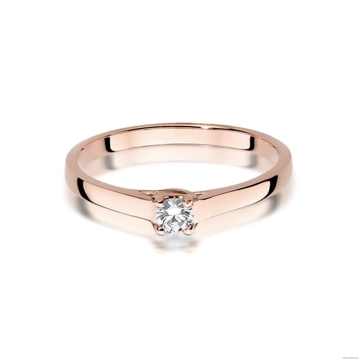 Pierścionek W506 Diament 0,12ct różowe złoto