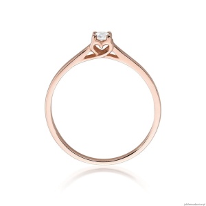 Pierścionek W506 Diament 0,12ct różowe złoto