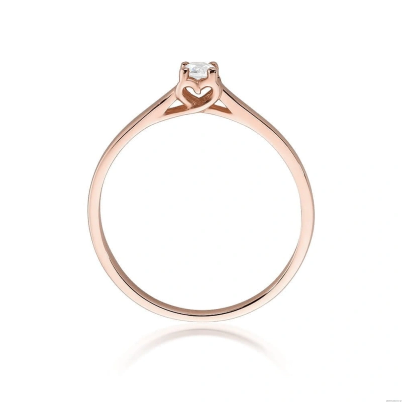 Pierścionek W506 Diament 0,12ct różowe złoto