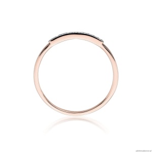 Pierścionek W509 z diamentami różowe złoto