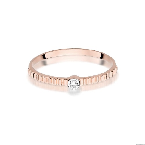 Pierścionek W512 Diament 0,04ct różowe złoto