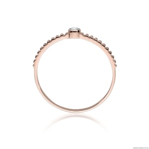 Pierścionek W512 Diament 0,04ct różowe złoto