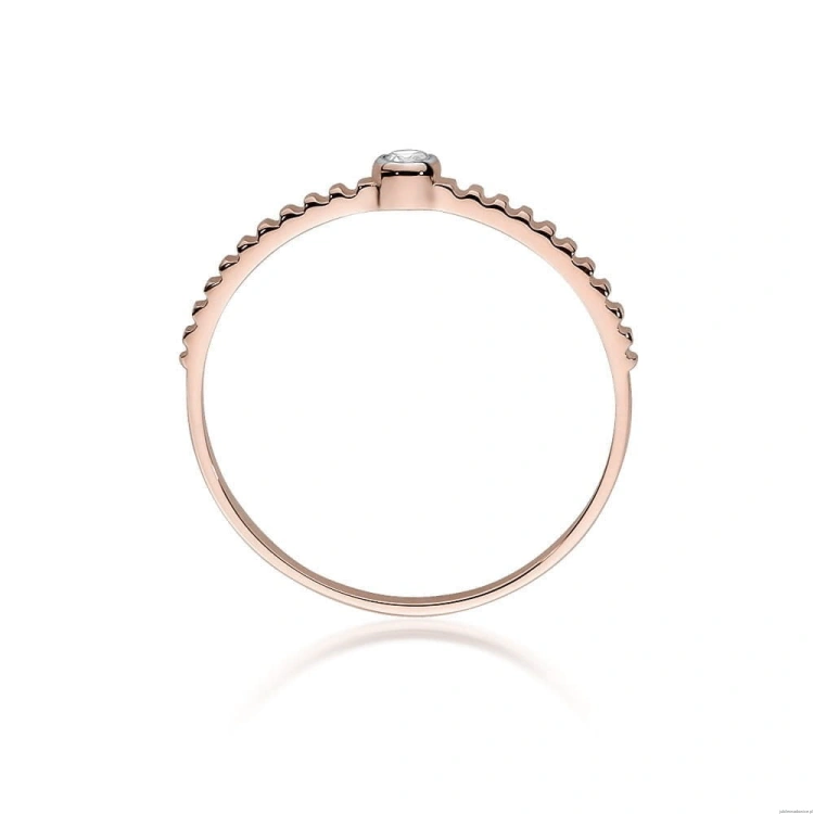 Pierścionek W512 Diament 0,04ct różowe złoto