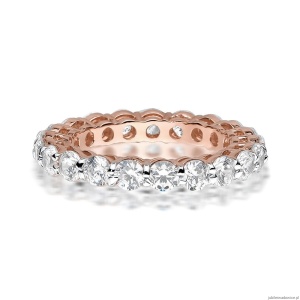 Pierścionek W0519 z diamentami różowe złoto