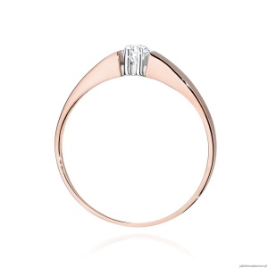 Pierścionek W524 Diament 0,08ct różowe złoto