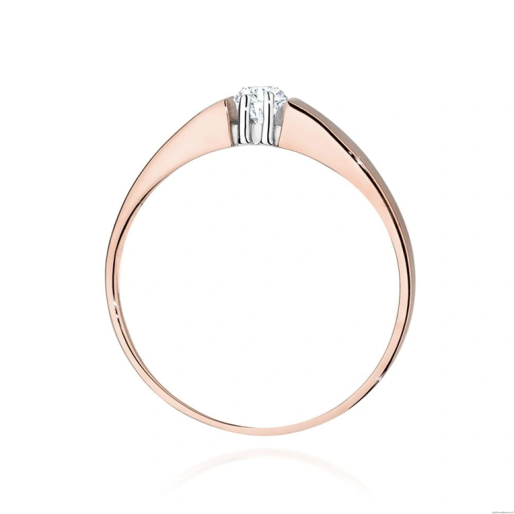 Pierścionek W524 Diament 0,10ct różowe złoto