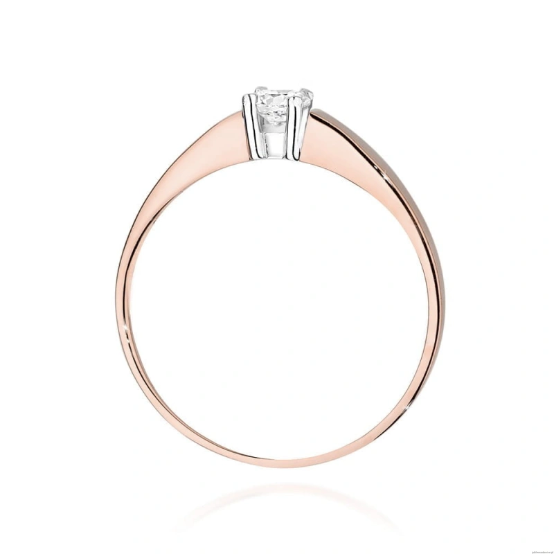 Pierścionek W524 Diament 0,20ct różowe złoto