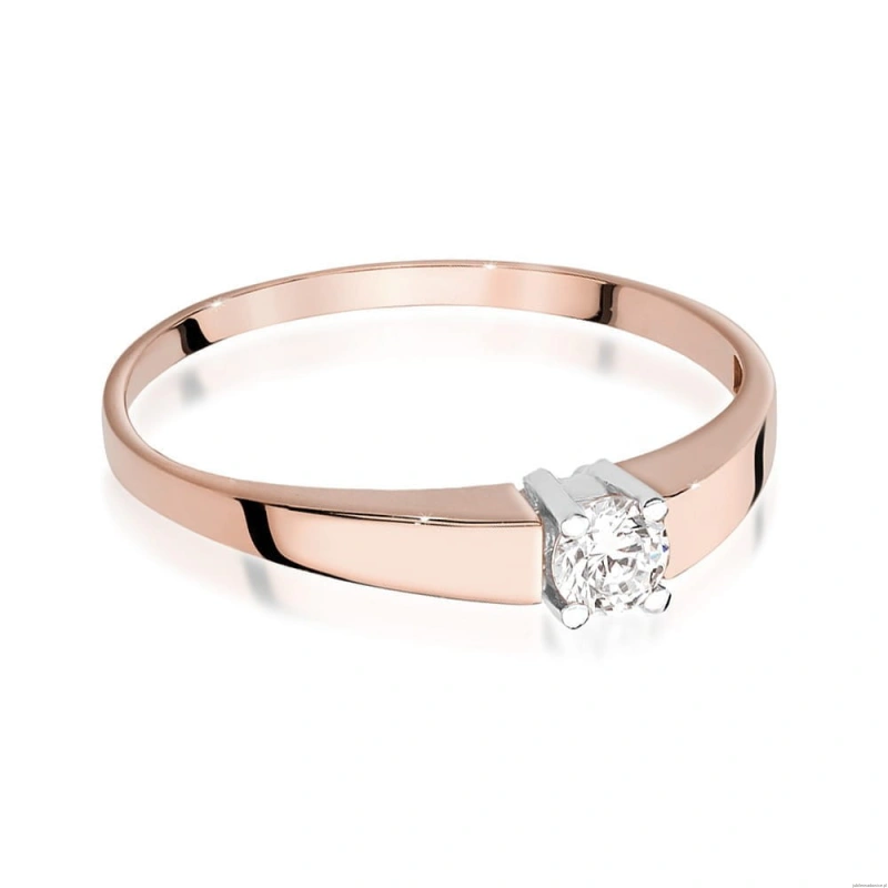 Pierścionek W524 Diament 0,25ct różowe złoto