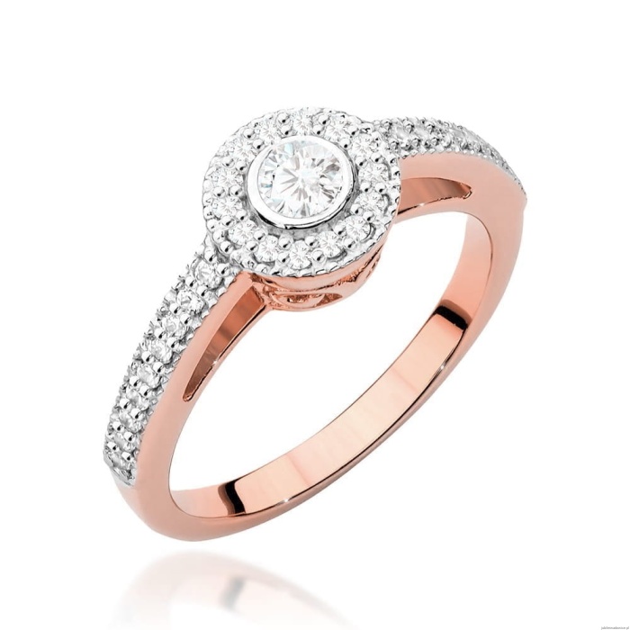 Pierścionek W530 Diament 0,15ct różowe złoto