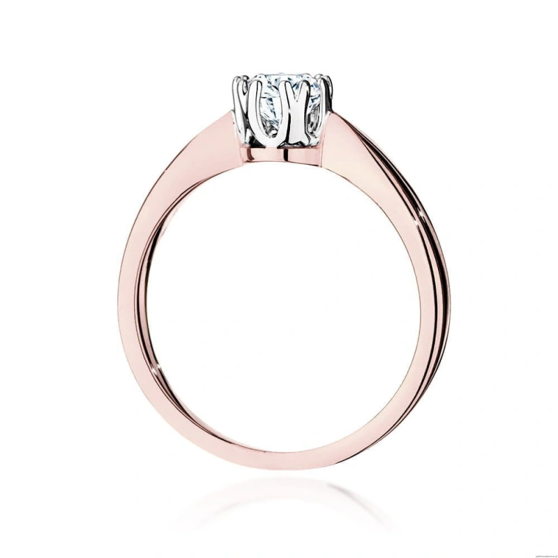 Pierścionek W541 Diament 0,40ct różowe złoto