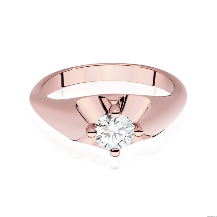Pierścionek W545 Diament 0,50ct różowe złoto