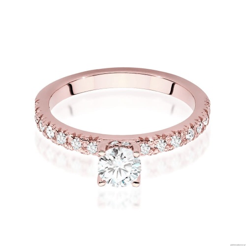 Pierścionek W546 Diament 0,40ct różowe złoto