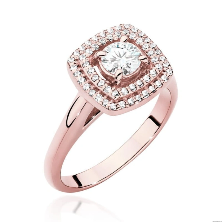 Pierścionek W548 Diament 0,40ct różowe złoto