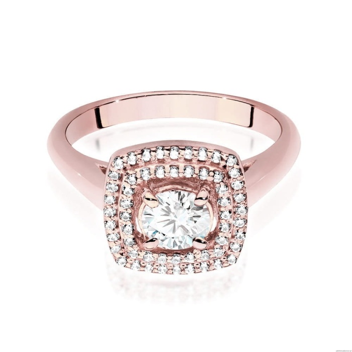 Pierścionek W548 Diament 0,50ct różowe złoto