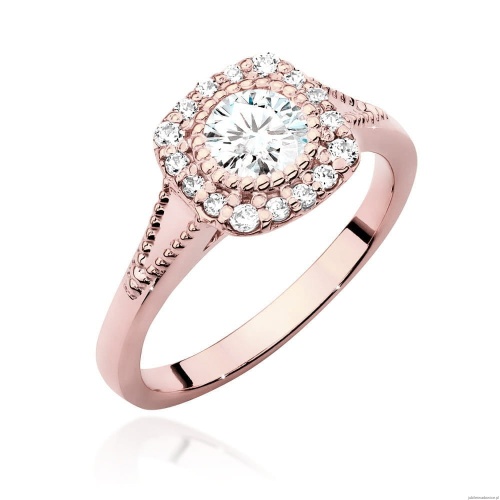 Pierścionek W552 Diament 0,50ct różowe złoto