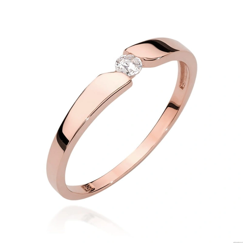 Pierścionek W554 Diament 0,08ct różowe złoto
