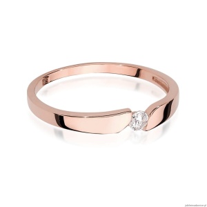 Pierścionek W554 Diament 0,08ct różowe złoto