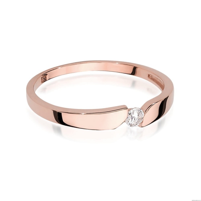 Pierścionek W554 Diament 0,08ct różowe złoto