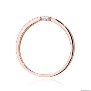 Pierścionek W554 Diament 0,08ct różowe złoto