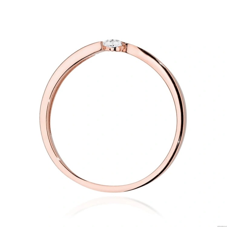 Pierścionek W554 Diament 0,08ct różowe złoto