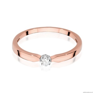 Pierścionek W561 Diament 0,04ct różowe złoto