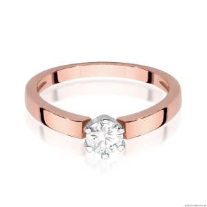 Pierścionek W562 Diament 0,25ct różowe złoto
