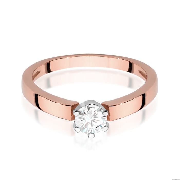 Pierścionek W562 Diament 0,25ct różowe złoto