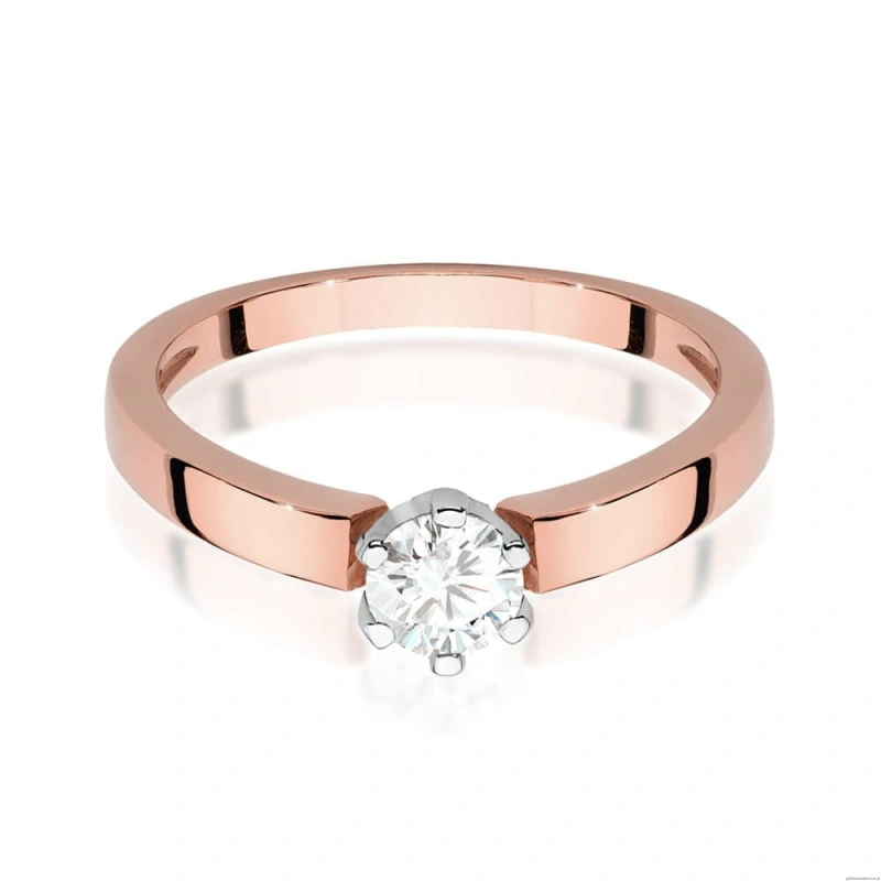 Pierścionek W562 Diament 0,25ct różowe złoto