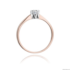 Pierścionek W111 Diament 0,15ct różowe złoto